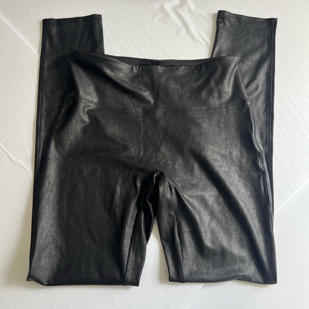 Black Faux Leather Leggings Fashion Nova - M